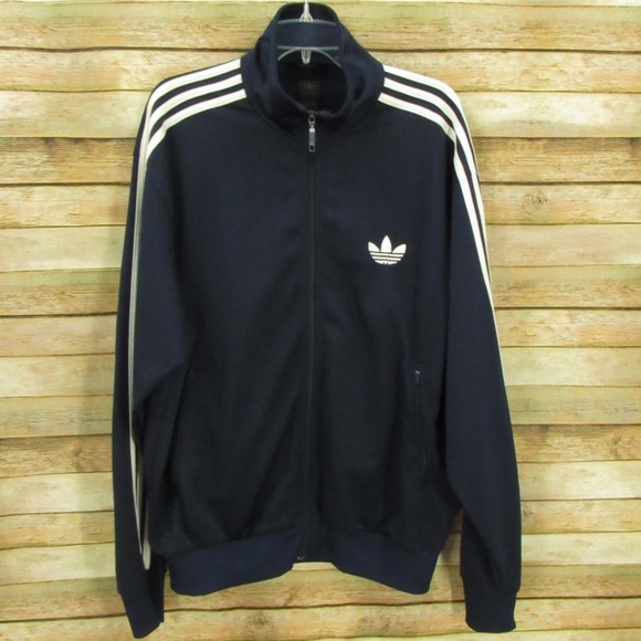 Adidas Navy/White Front Zip Jacket XL - Picture 1 of 15